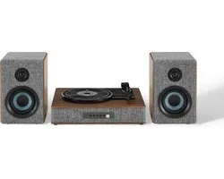 Crosley Aria - Grijs & walnoot - Platenspeler met speakers