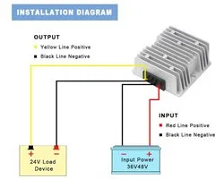 Converter Module, Buck Converter DC36V / 48V Step Down naar 24V 480W, Waterdichte Power Converter, voor Auto Vrachtwagen Elektrische Alarmen(DC36V/48V to 24V)