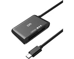 DrPhone DM CR3 3 in 1 Multi Kaartlezer – USB C – MicroSD/SD CF (Type A)-Kaartadapter met Ondersteuning capaciteit: 512G - Zwart