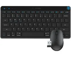 JLab Go Bundel Draadloos Toetsenbord met Computermuis - Draadloos - Bluetooth Muis - Qwerty - USB of Dongle verbinding - USB C Oplaadbaar - Compact en Ergonomisch Design - 3 Apparaten - Compact - Stille Clicks