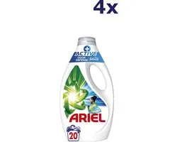 4x Ariël Liquid - 20sc900ml - + active odor defense - touch of febreze wasmiddel