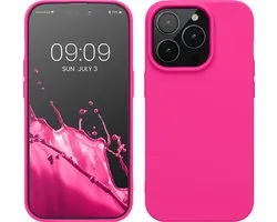 coque kwmobile pour Apple iPhone 14 Pro - Coque pour smartphone - Coque arrière rose fluo