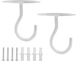 Hitefu 4 Pcs Ceiling Hooks for Hanging Plants, Metal Wall Mount Hangers for Planters, Bird Feeders, Planters, Heavy Duty Wall Hangers for Planters, with Professional Drywall Anchors, 4