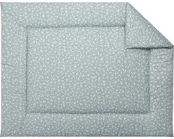 BINK Bedding Boxkleed Jasmijn 80 x 100 cm - vulling fiberfill 400 grams - speelkleed - parklegger - katoen - bloemen - takjes - groen - wit - tweezijdig