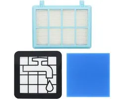 Filter set - geschikt voor Philips PowerPro Compact and Power Pro Active en City - Vervangt Stofzuigerfilter FC9331/09 - FC9332/09 - FC8010 - FC8010/02 FC8010/01 HEPA - Stofzuiger onderdelen - Motorfilter & uitblaasfilter - VOORDEELVERPAKKING