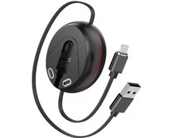 DrPhone RMC Câble de charge magnétique rétractable 3 en 1 – Charge rapide et données – Qualcomm 3.0 – USB C/Micro USB et Lightning avec rangement magnétique