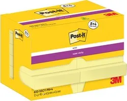 Post-It Super Sticky Notes, 90 feuilles, pi 47,6 x 47,6 mm, jaune, 8 + 4 GRATUITS