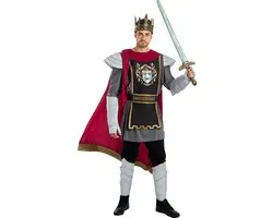 Funidelia | Deluxe Koning Arthurkostuum Voor voor mannen - Middeleeuwse, Middeleeuwen, Ridder, Knight - Kostuum voor Volwassenen Accessoire verkleedkleding en rekwisieten voor Halloween, carnaval & feesten - Maat L - Bordeaux rood