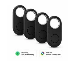 GPS Tracker - 4 stuks - Android & IOS Smart Tag - Key Finder zonder abonnement - Werkt met Google Find My Device & Apple Find My - Water en stofdicht - Geschikt voor kinderen/honden/katten/koffers