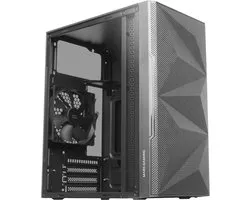 Computer Behuizing MC1500 - Computerkast Met 120 mm Ventilator - Desktop PC Case Voor Micro-ATX en Mini-ITX - Zwart