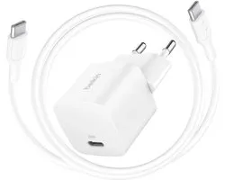 Chargeur mural Belkin USB C 25 W avec câble USB C vers USB C 1 m - Wit