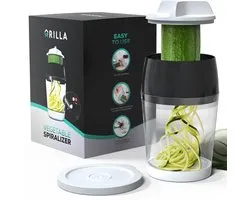 Grilla Spiraalsnijder - Spirelli - Spiralizer voor Groenten - Courgettesnijder Spiraal - Dunschiller - Zwart