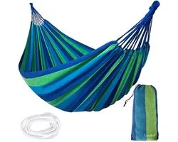 Hamac pour 2 personnes 150x200cm en coton résistant max 200kg avec corde de fixation