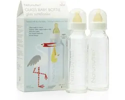 Natursutten - glazen drinkflessen - 240 ml - 2 stuks