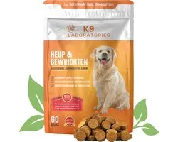 K9 Laboratories Heup & Gewricht - Hondensupplement - Soepele Gewrichten, Ouderdom, Slijtage - Met Glucosamine, Chondroïtine, Collageen & MSM - 60 Stuks