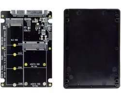 2 in 1 Combo M.2 NGFF B-key & mSATA SSD to SATA 3.0 Adapter Converter Case Enclosure