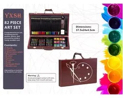 YXSH Ensemble d'art de 82 pièces Ensemble de dessin Boîte de peinture en étui