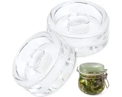 2 pieces fermentation weights Ø 7 cm, glass weights for fermenting and preserving, fermentation weight for - ShopVlot