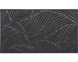 Paillasson Luance Vague - noir - caoutchouc - rectangle - 75 x 44 cm - tapis d'entrée - extérieur