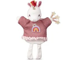 Lilliputiens - Marionnette à main Lena la Licorne - De la naissance à l'âge des premières histoires, avec cette marionnette licorne, donnez vie à vos histoires - Fabriquée en polyester recyclé - À partir de 2 ans