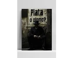 Plata O Plomo Poster | DIBOND 3mm | Qualité Premium | 60x90cm | Texte | Citation | Cartel | Pablo Escobar | Narcos | Décoration murale en métal | Décoration murale | Luxe | Décoration | Panneau mural en métal | DB4541 | Premium industriel