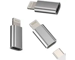 SnelShoppen - Adapter USB C Lightning Jack Converter Type C Kabel 3PCS - Voor iPhone 14 13 12 11 Pro Max 7 8 Plus X SE XS XR - Data Synchronisatie Typ