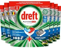 Dreft Platinum Plus All In One - Vaatwastabletten - Deep Clean Fresh Herbal Breeze - Voordeelverpakking 114 Capsules
