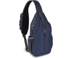 Sling Backpack, Chest Bag, Sling Bag, Small Shoulder Bag, Multifunctional Crossbody Bag, Crossbody Shoulder Bag with Opening for Headphones, Shoulder Backpack for Hiking, Travel, Climbing, Men