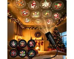 Projecteur de Noël - Projecteur LED de Noël - Veilleuse Projecteur - Lampe pour enfants - Avec 10 images de Noël - Alimenté par USB - Ajustable à 360° - Décoration de chambre - Cadeaux de Noël - Décoration de Noël
