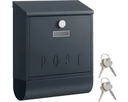 Letterbox wall with copper cylinder lock and swivel cover - anthracite GMB021G01
