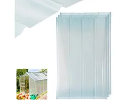 Dakpanelen - Glasvezelversterkt polyester - Golfplaat | 900 mm x 1200 mm, 2 mm dik, transparant - 3 st