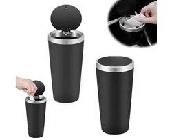 2 stuks - auto prullenbak bekerhouder - autoprullenbakje - autoprullenbak met deksel - afvalemmer voor in de auto - Draagbare voertuig vuilnisbak - auto interieur accessoire - zwart - 15 × 9 × 6 cm - geurvast - houdt het interieur schoon