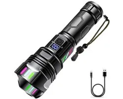 IBETTERTEC - LED-oplaadbare-zaklamp-extreem-hell-zoom-zaklamp- USB-Type-C-direct opladen-schokbestendig-valbestendig-waterdicht-IPX7-hoge-prestatie-26650-batterij-5-verlichtingsstanden-zoomfunctie-voor-kamperen-wandelen-outdoor-noodsituaties