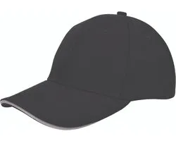 Benza luxe canvas sandwich Baseballcap - Zwart en Grijs