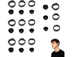24-delige set Eartips voor Galaxy Buds Plus SM-R175 en Galaxy Buds 2019 SM-R170, antislip vervangingsset met siliconen oordopjes en vleugels, zwart, eenvoudige en snelle installatie