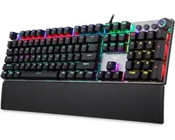 Clavier de jeu mécanique à touches carrées, commutateurs cliquetants et rétroéclairage arc-en-ciel