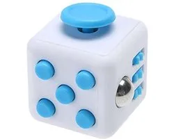Fidget Cube Friemelkube - Anti Stress Cube - Jouets contre le stress - Plus de Focus et de concentration - Fidget - Wit Blauw