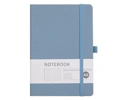 Carnet de notes A5 - Carnet de notes - Agenda d'étude ligné A5 - 200 pages (Blauw) - Facile à écrire - Papier résistant à l'encre - Écriture confortable - 180 degrés - Soigneusement cousu (14,7 x 21,2 cm - Deux)