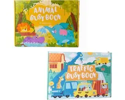 Busy Board Book Farm and Number - Montessori Quiet book Set de 2 - Jouets pour les tout-petits - Livres d’autocollants