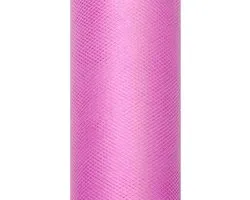 Partydeco Donker roze tule - 30 cm breed x 9 meter