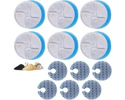 6 Sets Cat Fountain Filters - 3 Triple Filtering System - Kat Fontein Filter Vervangingen - Actieve Koolstof Filters voor 2L RVS Kat Fontein
