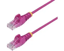 StarTech.com 15m Dunne CAT6 Ethernet Kabel, Roze, Snagless, 100W PoE, UTP, LSZH, 28AWG Pure Koperdraad, Slim RJ45 Netwerk Patchkabel met Trekontlasting, Fluke Getest