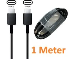 1 Meter Geschikt voor: USB C naar USB C kabel Geschikt voor: Oppo / OnePlus / Motorola / Samsung / Huawei / Sony / Nintendo Switch / Playstation 5 Controller PS5 / GoPro - Zwart