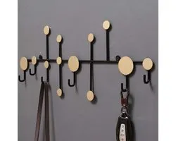 Heavy Duty Entryway Coat Hooks Wall Mounted Rack - 5 Hook Gold Hanging Rack for Hat Bags Towel - Living Room Organizer hook coat rack wall mounted