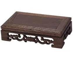 AHANDMAKER Wooden Display Stand Base 9x16cm Rectangular Vase Riser Oriental Style Pedestal Stand Display Base for Vase, Flower Pots, Table Lamp, Fish