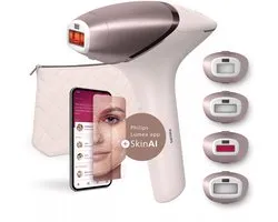 Philips Lumea IPL série 9900 BRI951/00 – Épilateur avec technologies SenseIQ et SkinAI – Sans fil et filaire – Comprend 4 accessoires – Pour le corps, le visage, le maillot et les aisselles