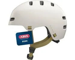 Fietshelm ABUS XOXO - stadshelm in skater-look - helm voor skateboard, fiets, step - met geoptimaliseerde kinbescherming - voor jongeren en volwassenen - maat M, taupe