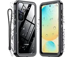 Hoesje geschikt voor Samsung Galaxy S25 - Shellbox Waterproof IP68 waterbestendige 360 Case - Zwart