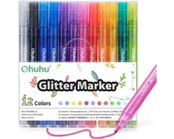 Stylos Marker Glitter pailletés Ohuhu - lot de 12