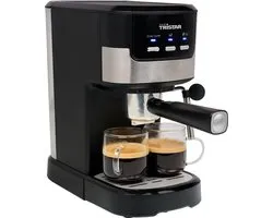 Machine à expresso et machine à tasses à café Tristar CM-2278 - Machine à café adaptée aux capsules et au café en vrac - Avec tuyau de vapeur de lait - Facile à utiliser - Acier inoxydable Zwart